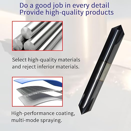 3/8" Chamfer Mill Solid Carbide End Mill,3/8"Cutting Diameter,3/8"Shank Diameter, 2-1/2"Overall Length, 4 Flute, 90째 Chamfer Angle, Double End,AlTiN Coated,for Medium Hardness Materials