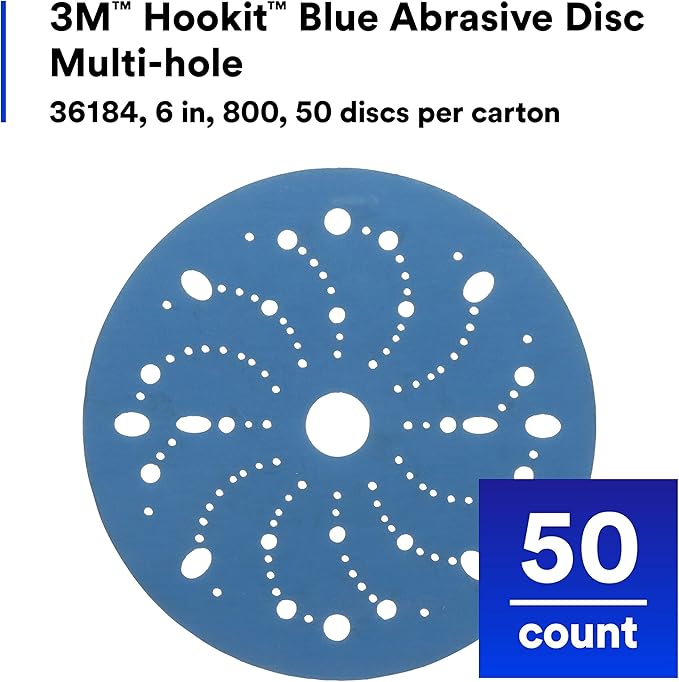 Mmm 36184 Hookit Blue Abrasive Disc Multi-hole 6 800g