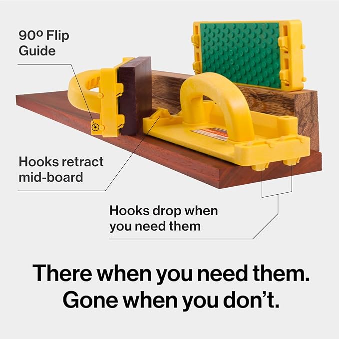 MICROJIG GRR-RIP-BLOCK Smart Push Block for Routers, Jointers, Band and Table Saws, Woodworking Tool, Extreme Grip, GB-1, Yellow/Green