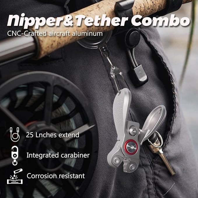 Portable Fishing Line Cutter Mini Stainless Steel Braid Line Remover Scissors Clipper Nippers Quick Fly Fishing Knot Tying Tool Accessories with Retractors Small Mono and Fluoro Lines Cutters