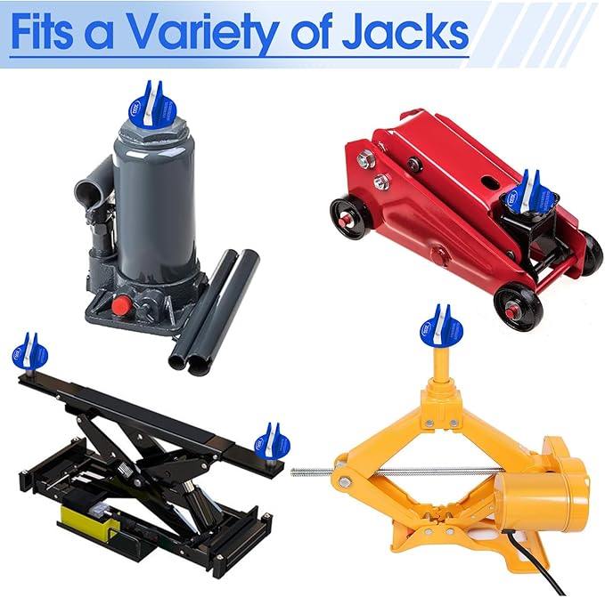 DEDC Universal Aluminum Grooved Magnetic Jack Pad Blue 1 Pc, Jacking Puck Pinch Weld Frame Rail Adapter, Jack Accessories for Mechanics