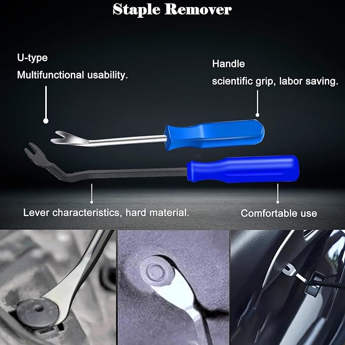 3Pcs Heavy Duty Upholstery and Construction Staple Remover with Tack Puller Tool, Nail Puller, Carpet Remover, for Removing All Kinds of Staples