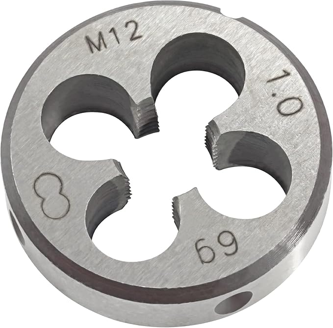 Aceteel M12 x 1 Metric Round Die, Machine Thread Die M12 X 1.0mm Right Hand