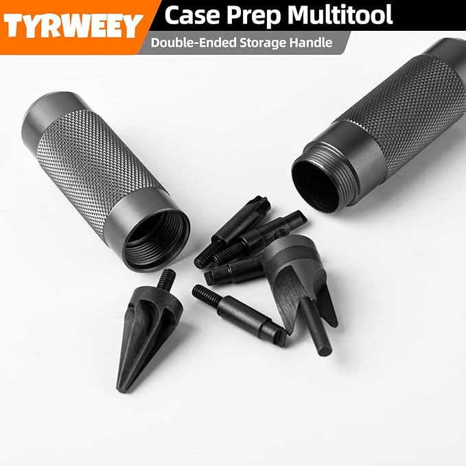 Case Prep Multitool, Case Chamfer Deburring Tools for Reloading, Primer Pocket Reamers and Cleaners for Removing Crimps(Black)