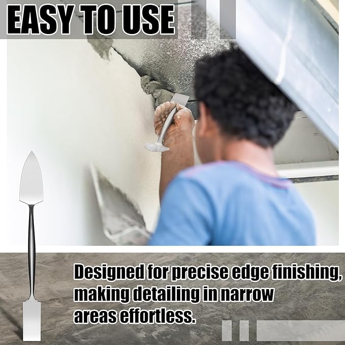 1?? Trowel And Square Masonry Tools Forged Steel Trowel Concrete Tool Ornamental Stucco Tool Long-lasting Masonry Trowel Plaster Trowel for Glazing, Patch Work, Plaster, and Archeology