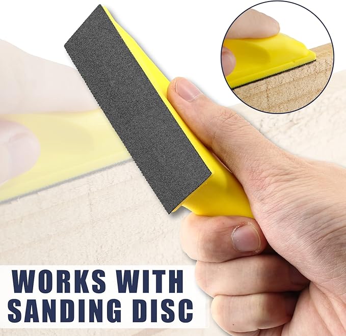 3.5inch x 1inch Micro Sander Kit, 2Pcs Mini Hand Sanding Blocks Sanding Pad Hook Backing Plate for Narrow Spaces Polishing, DIY