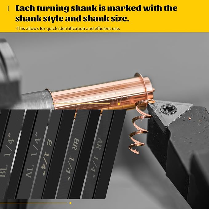 Metal Lathe Cutting Tools,5 Sets of 1/4 Carbide Metal Cutting Tool Bits Kit竊똈ndexable Lathe Turning Tool竊똂arbide Lathe Tools For Metal