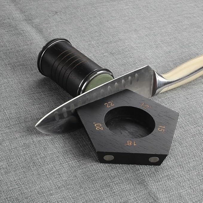 Rolling Knife Sharpener with 2 Diamond Disc and 2 Corundum Disc, Rolling Knife Sharpener Kit with 5 Magnetic Angle Offer 12/15/18/20/22째 for Kitchen Knives (SET-B)