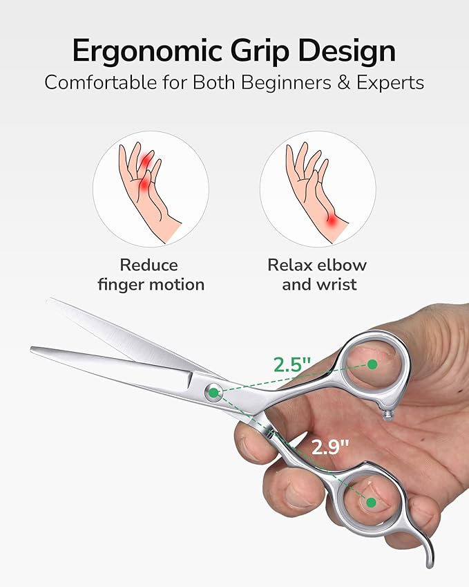 ULG Hair Cutting Scissors Set, Hair Scissors Thinning Shears for Hair Cutting, Professional Barber Scissors Hair Shears for Women Men Adults Kids Salon Home Use, Japanese Stainless Steel