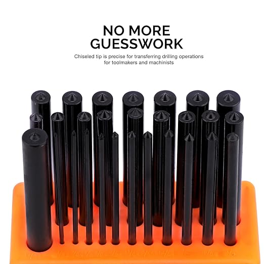 NEIKO 02621A Transfer Punch Set with Premium Heat-Treated Alloy Steel Punches, Hole-Punch Set, Punch Sizes 3/32" to 1/2", 28-Piece Kit
