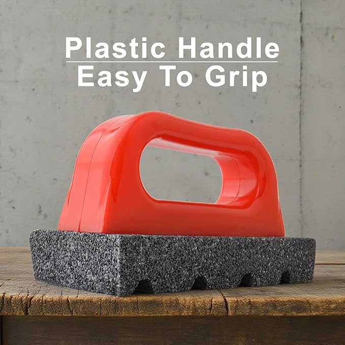 Gunpla Masonry Rubbing Brick, Red Rub Brick with Plastic Handle Fluted 20-Grit Smoothing Cleaning Removing Marks Tool