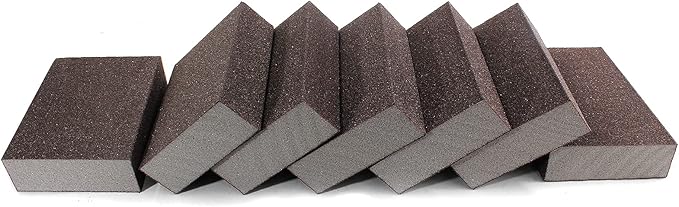 120 Grit Fine Sanding Block - 12Pcs, Wet Dry Sanding Sponge Foam Sandpaper Block Washable & Reusable Sandpaper Sponge for Drywall Wood Plastic Metal Furniture