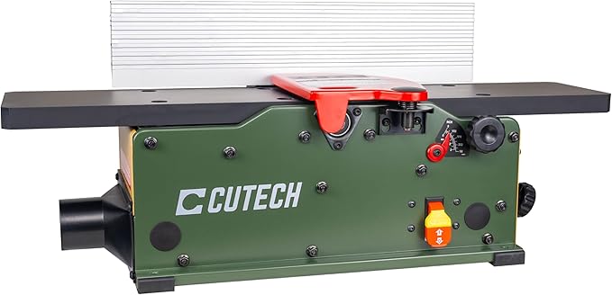 Cutech 40160HB 6-Inch Spiral Cutterhead Benchtop Jointer with teflon-Coated Aluminum Tables, 12 TC Inserts, 19-5/8??Aluminum Fence, and a 10-amp Motor (Rifle Green, 6 inch)