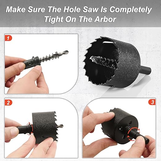 3 Inch Hole Saw with 3/8" Triangle Shank Quick Change Arbor, JTemgle Bi-Metal Hole Saw Heavy Duty Hole Cutting Tool for Cornhole Boards, Recessed Lights, Wood, Plastic, Drywall & Soft Metal