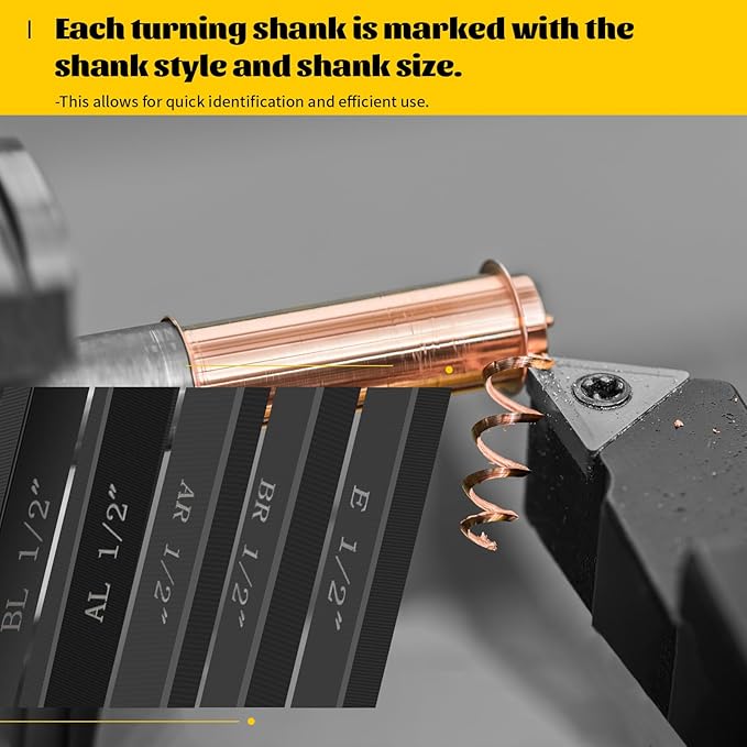 Metal Lathe Cutting Tools,5 Sets of 1/2" Carbide Metal Cutting Tool Bits Kit,Indexable Lathe Turning Tool,Carbide Lathe Tools For Metal