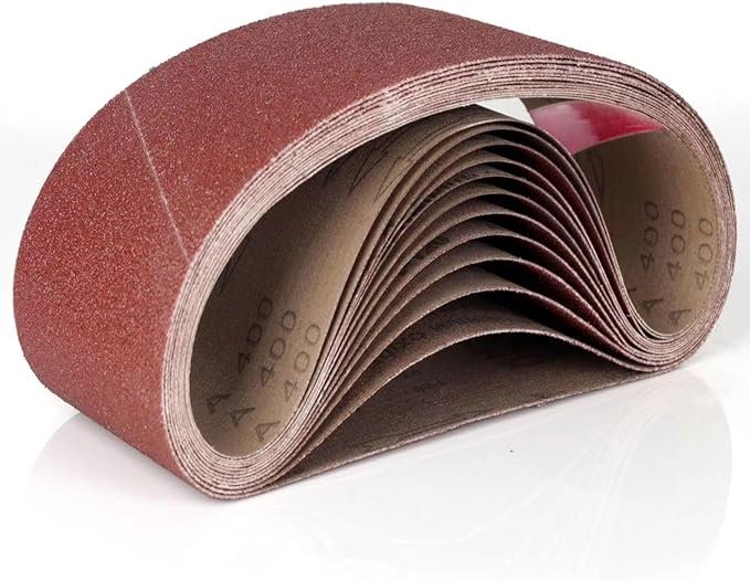 4x24 Belt Sander Sanding Belts, 12 Pcs Durable 4 x 24 Inch Sanding Belts60/80/120/180/240/400 Assorted Grits Aluminum Oxide Sanding Belt for Woodworking Metalworking