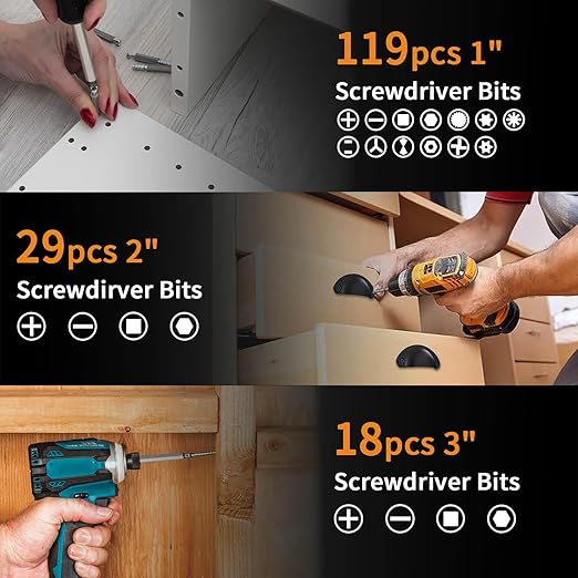 ENERTWIST 228 Pcs Screwdriver Bit Set, CR-V 1/4" Hex Shank Includes Rare Security Bits, Nut Drivers, and Magnetic Bit Holder, Ultimate Driver Set with Sturdy Tool Box
