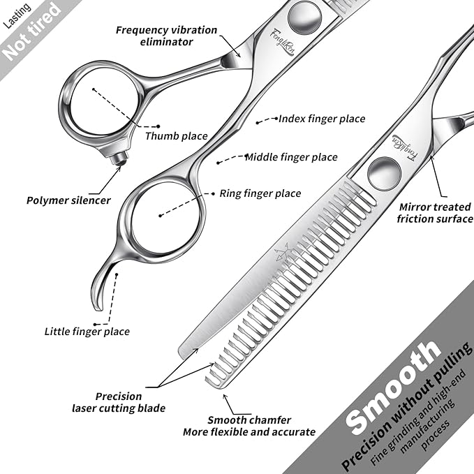 High-end Professional Hair Cut Thinning Scissors Hair Cutting Teeth Shears Barber Hairdressing Texturizing Scissor Extremely Very Sharp 6.3 Inch Dynamic Stainless Steel Alloy For Men Women