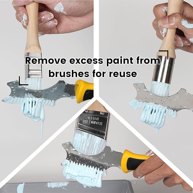 VOOMEY Paint Roller Cleaner Tool, 5 in 1 Paint Roller Cleaner with Hammer Base, Paint Brush Comb Cleaning Tool for Professional & DIY Painting