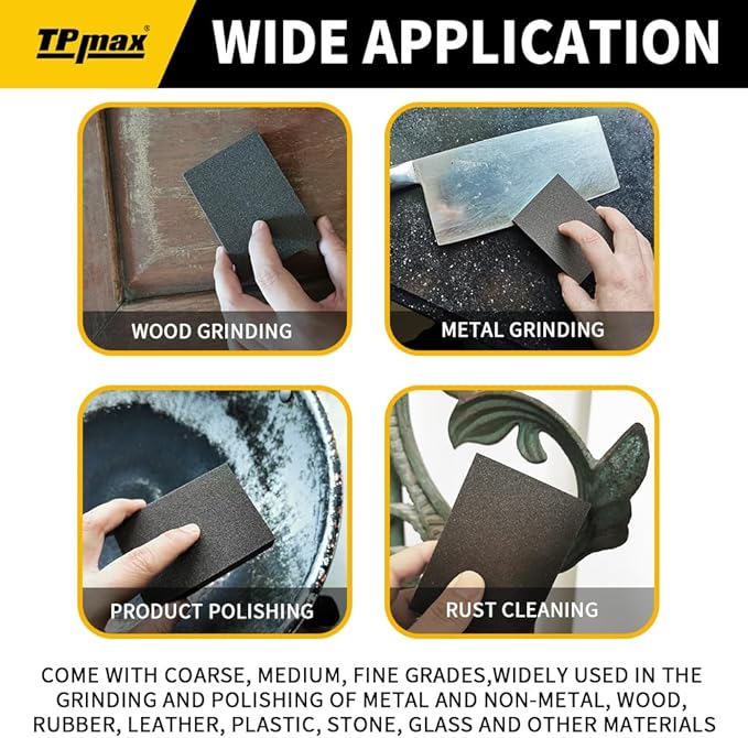 Sanding Sponge, Coarse/Medium/Fine/Superfine 6 Different Specifications Sanding Blocks Assortment,6 PCS,Washable and Reusable.