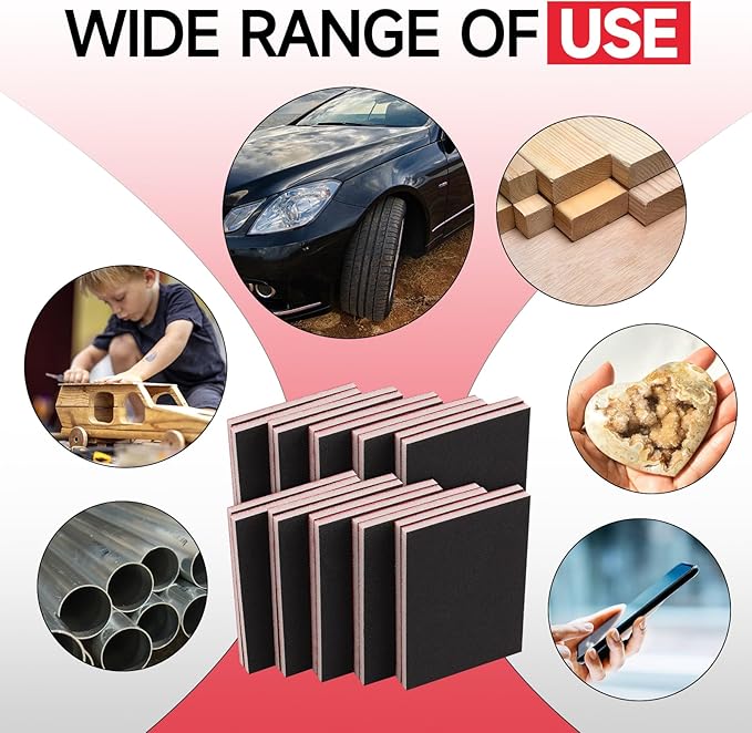 20 Pcs 3 x 4 Inch 3000 Grit Sanding Sponge Set, Ultra Fine Sanding Sponges Pads, Soft Foam Hand Sander Block Wet Dry Sandpaper for Model Drywall Metal Wood Furniture Polishing