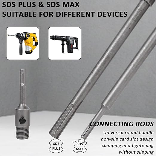 16PCS Concrete Hole Saw Kit,Masonry Hole Saw with SDS Plus & Max Shank for Masonry Brick Cement Stone Wall Drilling Core bit Set 30/40/50/65/80/100/110mm