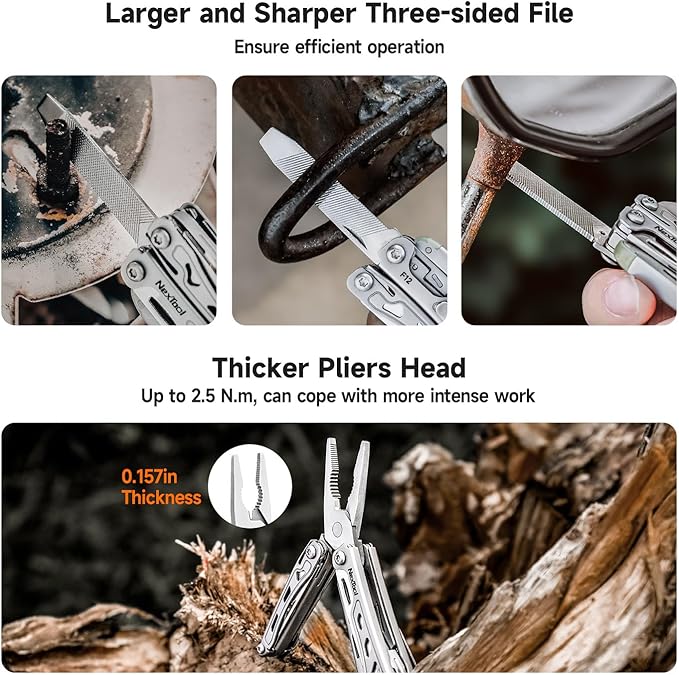 NexTool F12 Mini Multitool, 13-in-1 Keychain Multitool with Serrated Scissors, File and Safety Lock, Upgraded 80Cr14Mov Steel Multi Tool for EDC, Outdoor Adventures and DIY, Gifts for Men
