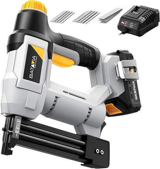 20V Nail Gun Battery Powered, 18 Gauge 2 in 1 Cordless Brad Nailer Stapler for Home Improvement and Woodworking, Electric Staple Gun with 2.0Ah Battery, 800 Nails and 200 Staples Included