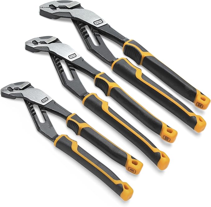 GEARWRENCH 8", 10?? & 12??PITBULL K9 Straight Jaw Dual Material Tongue and Groove Pliers Set - 82205CAZ
