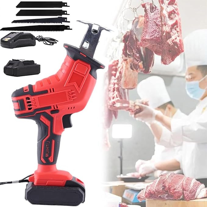 Electric bone saw Cordless Electric Reciprocating Saws for Cutting Meat and Bones Commercial and household electric meat and bone saw (1battery+4sawtooth)