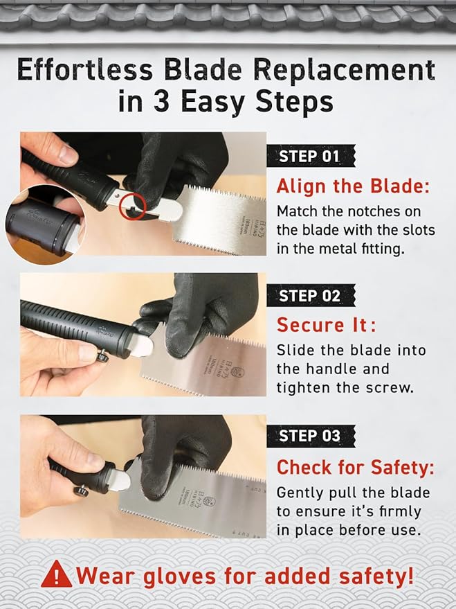 HIBINO Japanese Pull Saw 7” Ryoba Hand Saw | Quick-Cut & Fine-Cut Teeth | Compact, Double-Edge Blade for Precision Woodworking, Joinery & Detail Projects | Replaceable Blade | Made in Japan