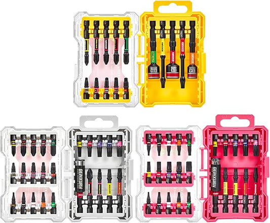 65Pieces Impact Screwdriver Bits Set, Magnetic S2 Steel Phillips/Square/Torx Insert Power Bits Tips,Impact Bit Holder and Nut Driver with Storage Box Case