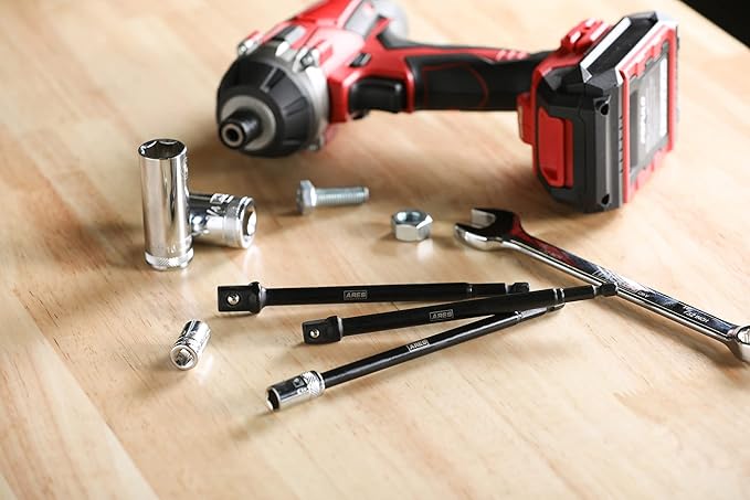ARES 22023-6-Inch Impact Grade Socket Adapter Set - Turns Impact Drill Driver into High Speed Socket Driver - 1/4-Inch, 3/8-Inch, and 1/2-Inch Drive