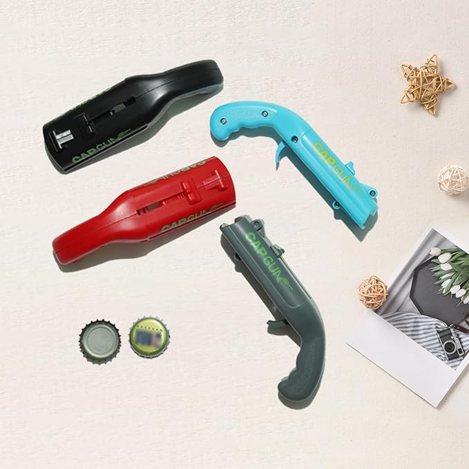 Red Cap Gun Bottle Opener - Fun and Functional Novelty Beer Bottle Opener with Realistic Design, Gift for Beer Lovers, Parties, and Themed Events
