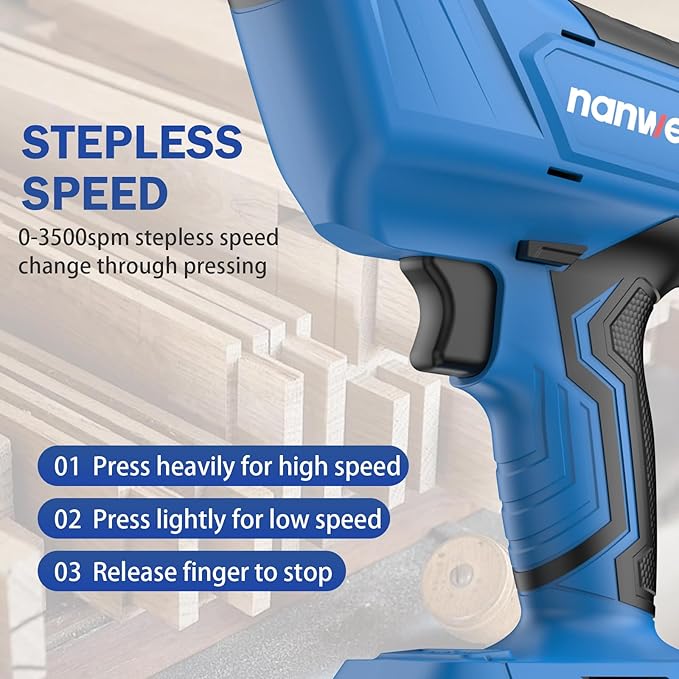 NANWEI Reciprocating Saw Compatible with Makta 18V Batteries, Cordless Electric Reciprocating Saw, Brushless Motor, 0-3500 SPM Variable Speed, For Wood Metal Cutting (Tool Only)