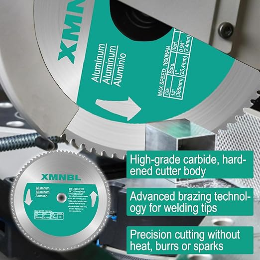14 Inch 80 Teeth Aluminium Cutting Blade,Replacement for Evolution 14 Inch 80 Teeth Aluminium Cutting Blade,Compatible with Evolution S355CPSL,S380CPS,EVOSAW380,Dewalt DW872 and Other Cutting Saws
