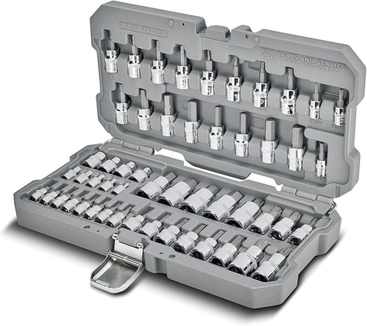 Ingersoll Rand 52-Piece Master Bit Socket Set, 1/4", 3/8", 1/2" Drive ??Metric & SAE Hex, Torx, Tamper-Proof, E-Torx, XZN ??S2 Steel Bits ??Heavy-Duty Storage Case ??752023