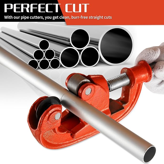 Professional Pipe Cutter Tool for 1-3" Pipes,Heavy Duty Metal Tube Cutter to Galvanized Pipe,Ironr, and PipeCopper,Metal Tube Cutter Great With 2 additional blades for Plumbers or Metalworkers