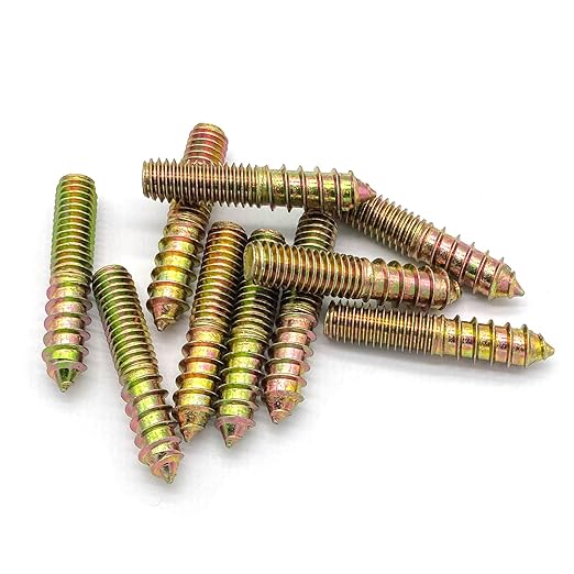 10 Pack 3/8-16 x 2 Inch Hanger Bolts Double Headed Bolts for Furniture Screws 50.8mm Length