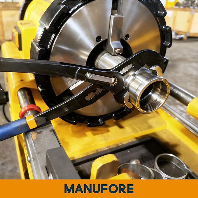 MANUFORE Water Pump Pliers, 7/10/16 Inch Quick Release Groove Joint Pliers with V-Jaw, for Griping Pipes, Rods, Shafts