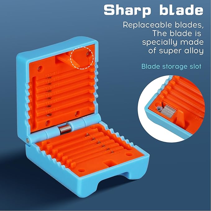 BAOSHLA A-1233 1.2-3.3mm Replaceable blade Cable Tube Slitter Fiber Optic Mid Span Cable Cutting Tool Jacket Tube Slitter Loose Tube Buffer Tube Stripper Stripping range 1.2-3.3mm with 12pcs blade