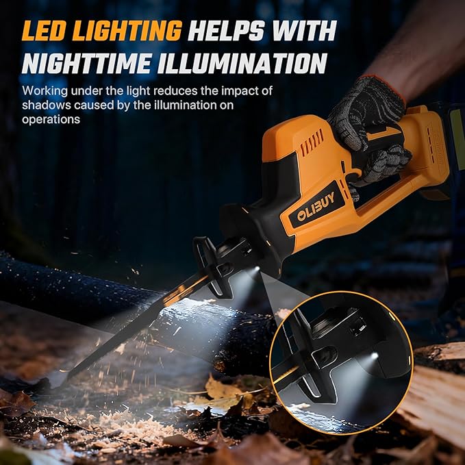 Reciprocating Saw for Dewalt 20V Battery,【Battery Not Included】,Cordless Sawzall with 8 Blades,0-3000SPM Variable Speed, Cordless Reciprocating Saws for Wood/Metal/PVC Cutting
