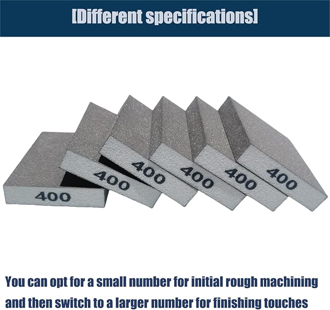 6 PCS 400 Grit Hand Sanding Blocks Set - Superfine Sander Sponge, Wet and Dry Dual-use Sanding Sponges, Washable and Reusable, Ideal for Wood Metal Wall Polish