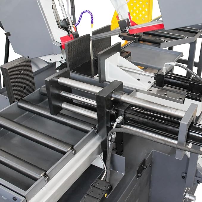 KAKA INDUSTRIAL Horizontal Metal Cutting Bandsaw,PLC Controlled Automatic Feeding18x9.8 Inch Rectangular,13Inch Round Capacity 220V 60Hz Industrial Saw for Steel Beams and Pipes BS-1810G