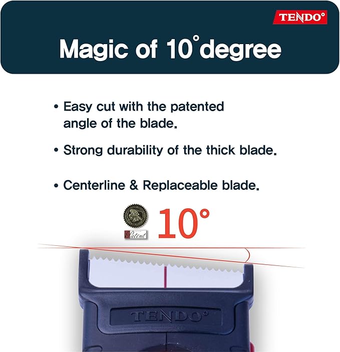 Heavy Duty Shipping Tape Dispenser: TENDO째 Essential Line ??Reusable, Replaceable, Eco-Friendly 2?쇺?Master Piece Dispenser with Patented 10째 Sloped Chromium Blades - P-1200 (3th Gen.)_Red