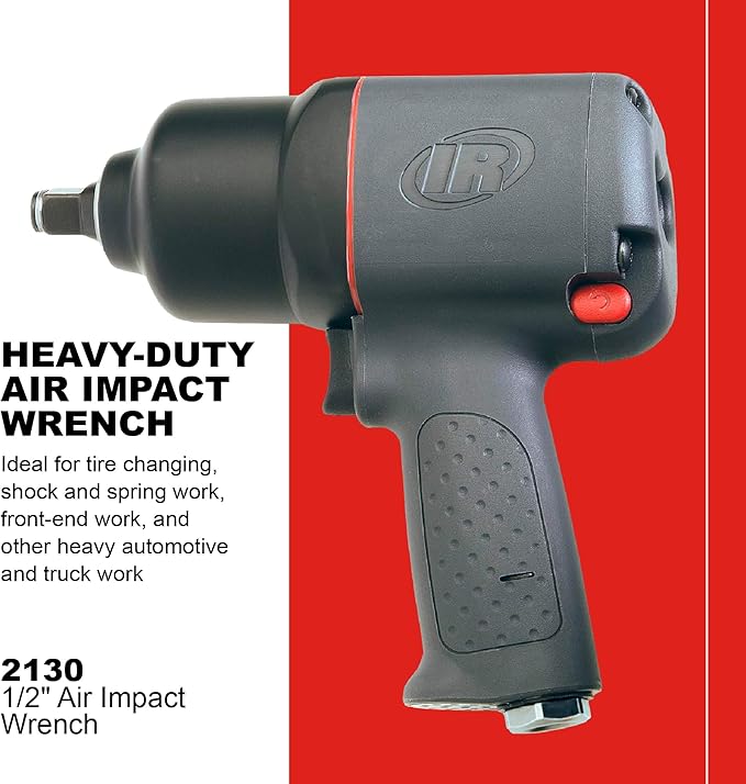 Ingersoll Rand 2130 1/2" Air Impact Wrench, 650 ft-lbs Max Torque, Heavy Duty, Pistol Grip