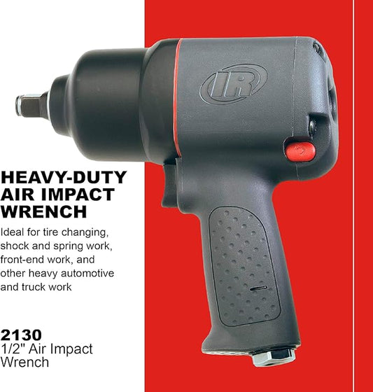 Ingersoll Rand 2130 1/2" Air Impact Wrench, 650 ft-lbs Max Torque, Heavy Duty, Pistol Grip