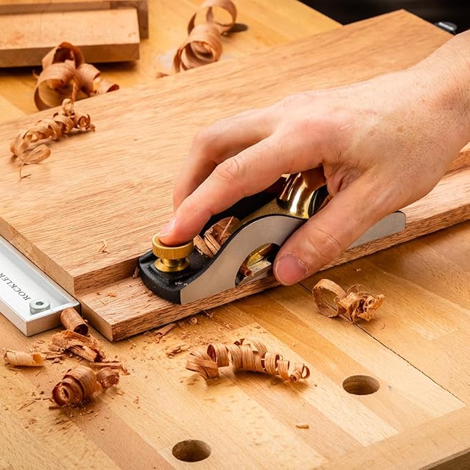 Bench Dog Rabbeting Block Plane – Hand Planer for Wood, Rabbet Plane for Woodworking, Full-Width Blade for Tenons & Clean 90° Corners