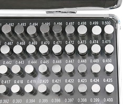 Accusize Industrial Tools 0.251''-0.500'', 250 Pc Steel Plug Pin Gage Set, Minus, Class Zz, with Reliable Strong Aluminum Case, M2(-) a