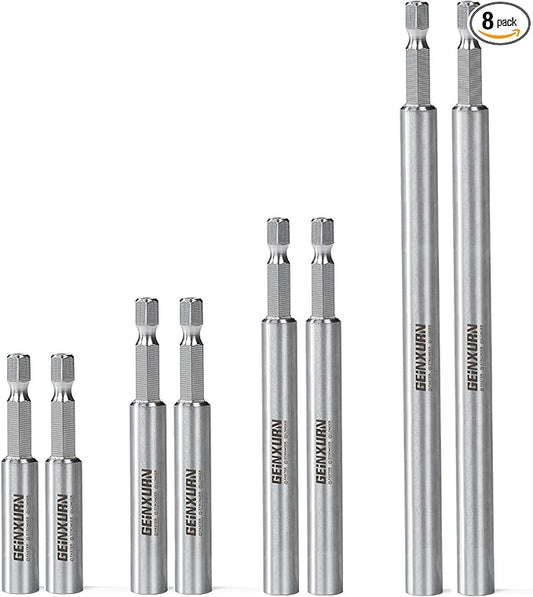 8Pc Stainless Screwdriver Bit Holders, Extension Socket Drill Bit Magnetic Holder Hex Shank Quick-Change Drill Bit Guide (2.5”3”4”6”)